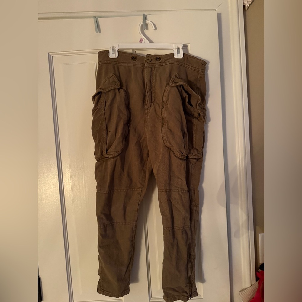Free People Olive Cargo Pants